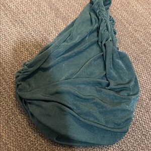 Teal Ruched one Shoulder shirt